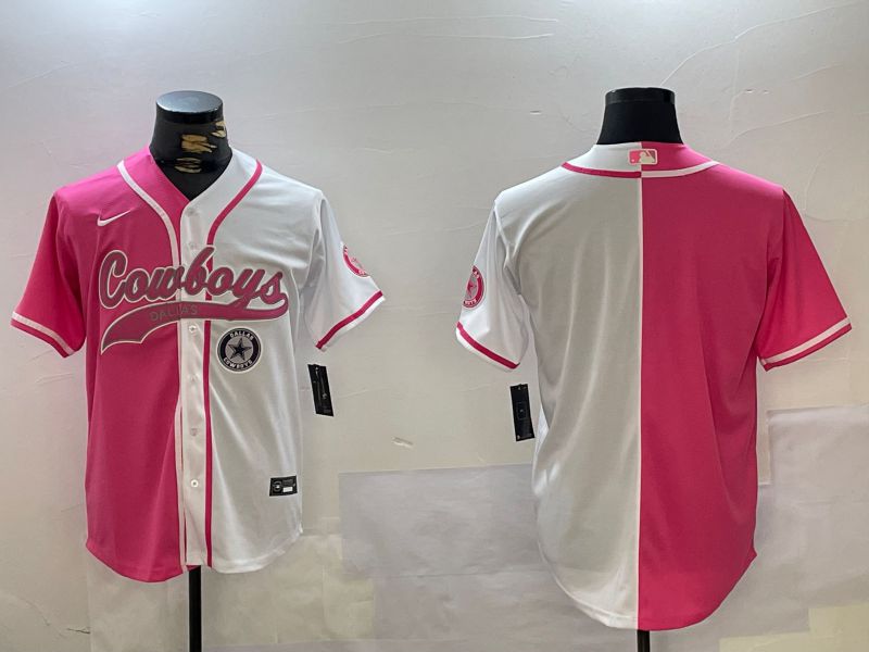 Men Dallas Cowboys Blank white pink Joint Name 2024 Nike Limited NFL Jersey style 14->dallas cowboys->NFL Jersey